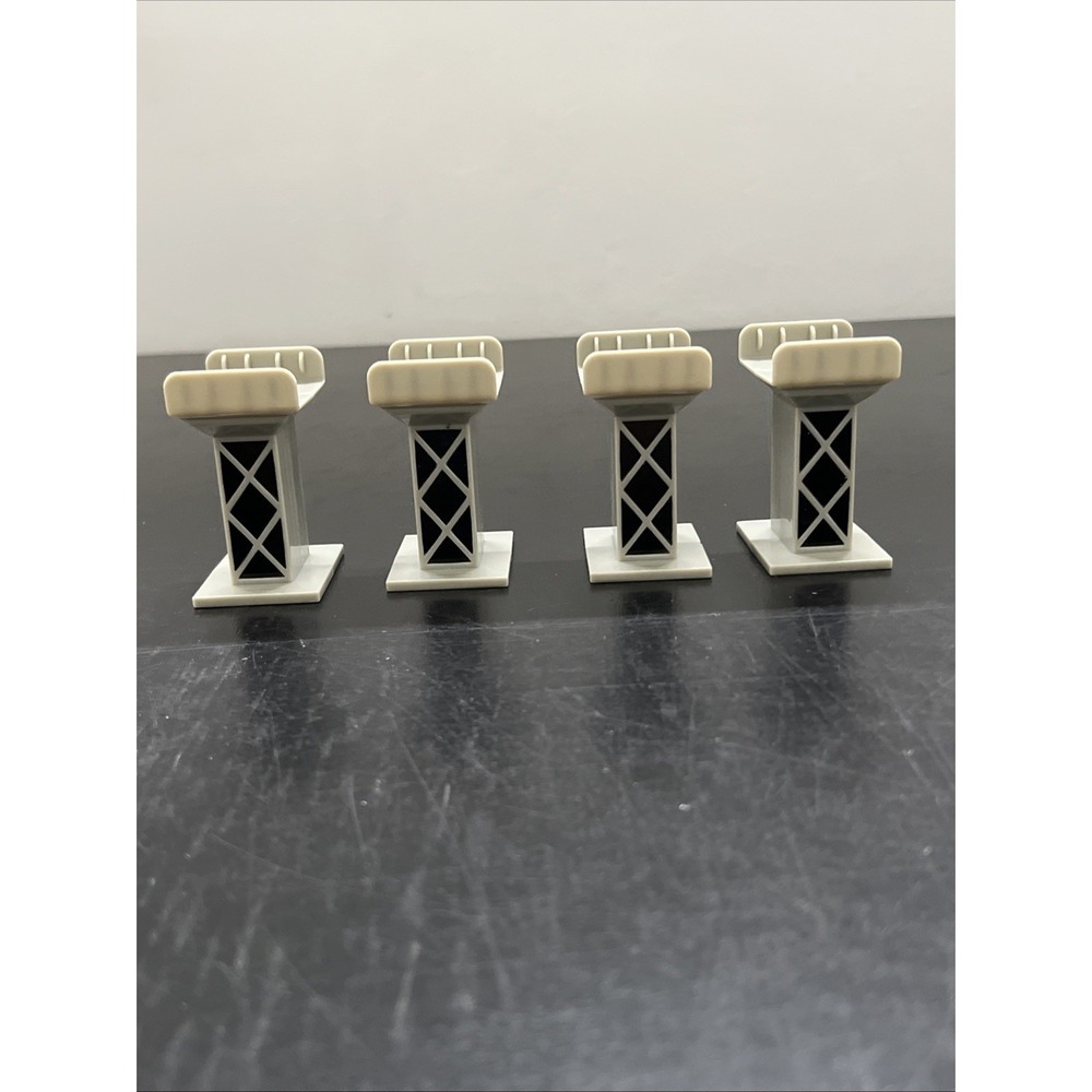 Thomas & Friends Train Track Risers Grey Plastic Bridge Supports 4pc Set OS